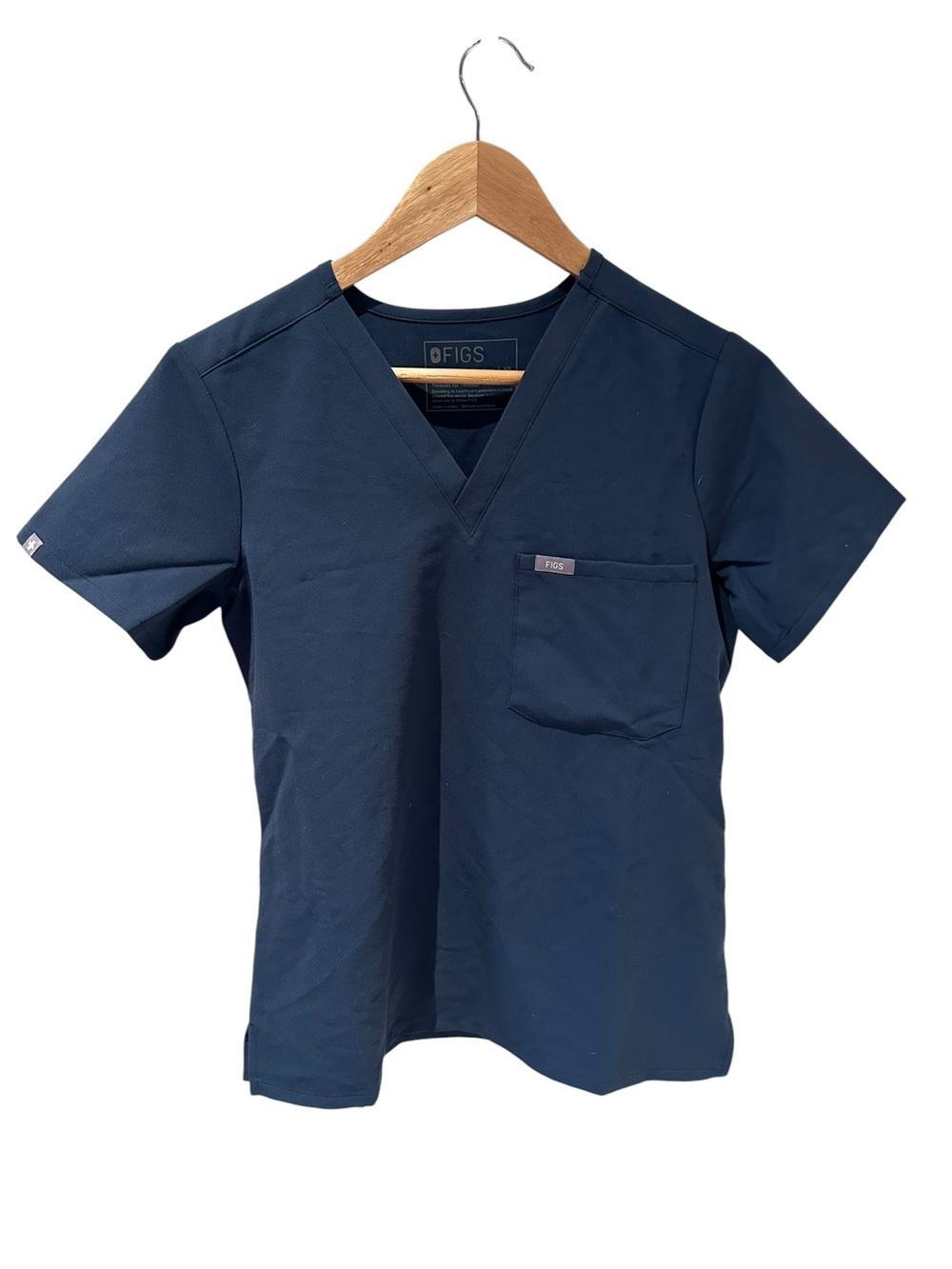 FIGS Women's Catarina One-Pocket Scrub Top Navy Blue Size XS